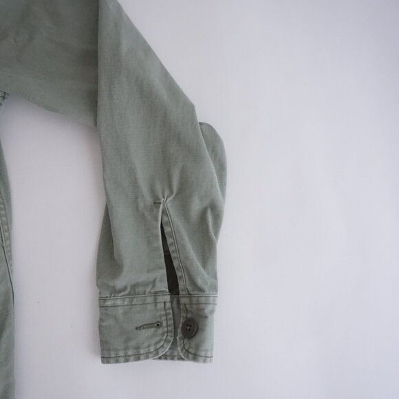 Y2K Abercrombie & Fitch Olive Green Button Up Distressed Outdoor Safari Jacket M - Picture 11 of 11